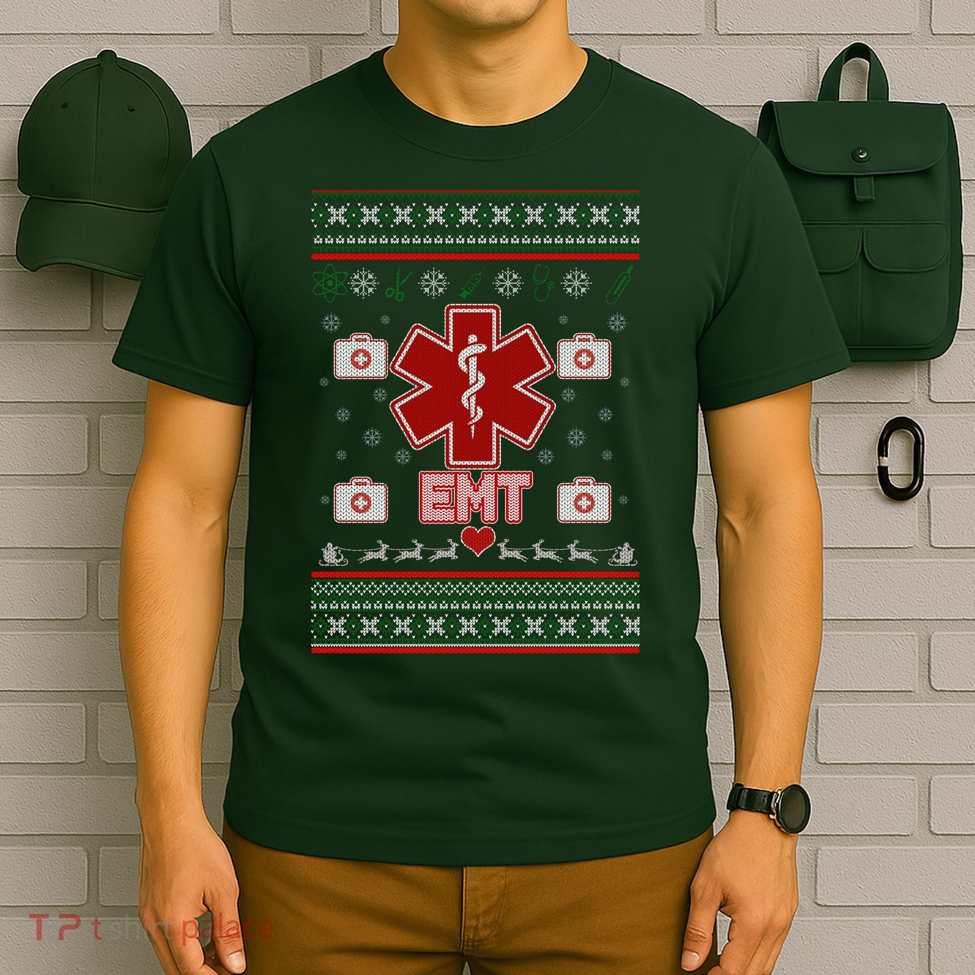 EMT Medic Ugly Christmas Sweater T-Shirt