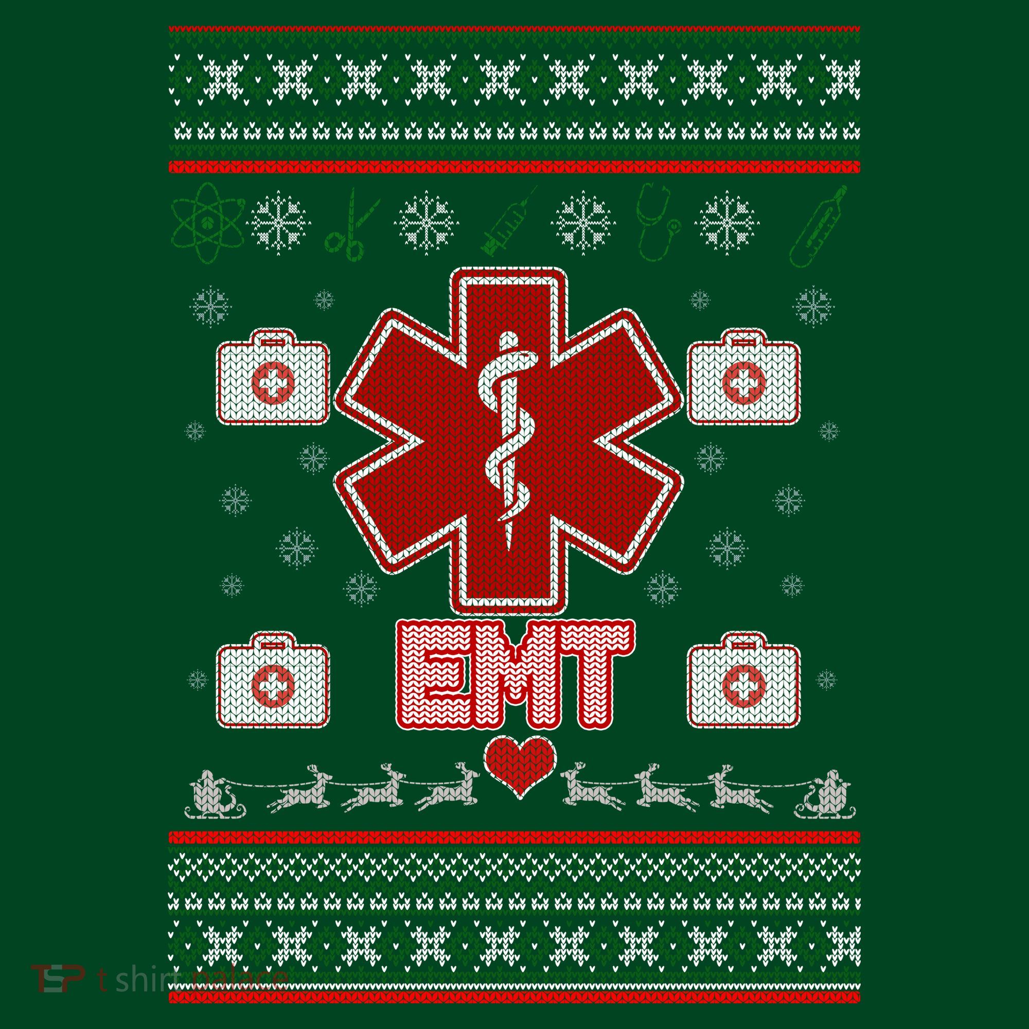 EMT Medic Ugly Christmas Sweater Coaster