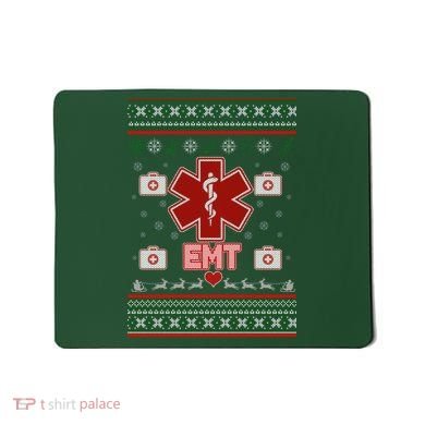 EMT Medic Ugly Christmas Sweater Mousepad