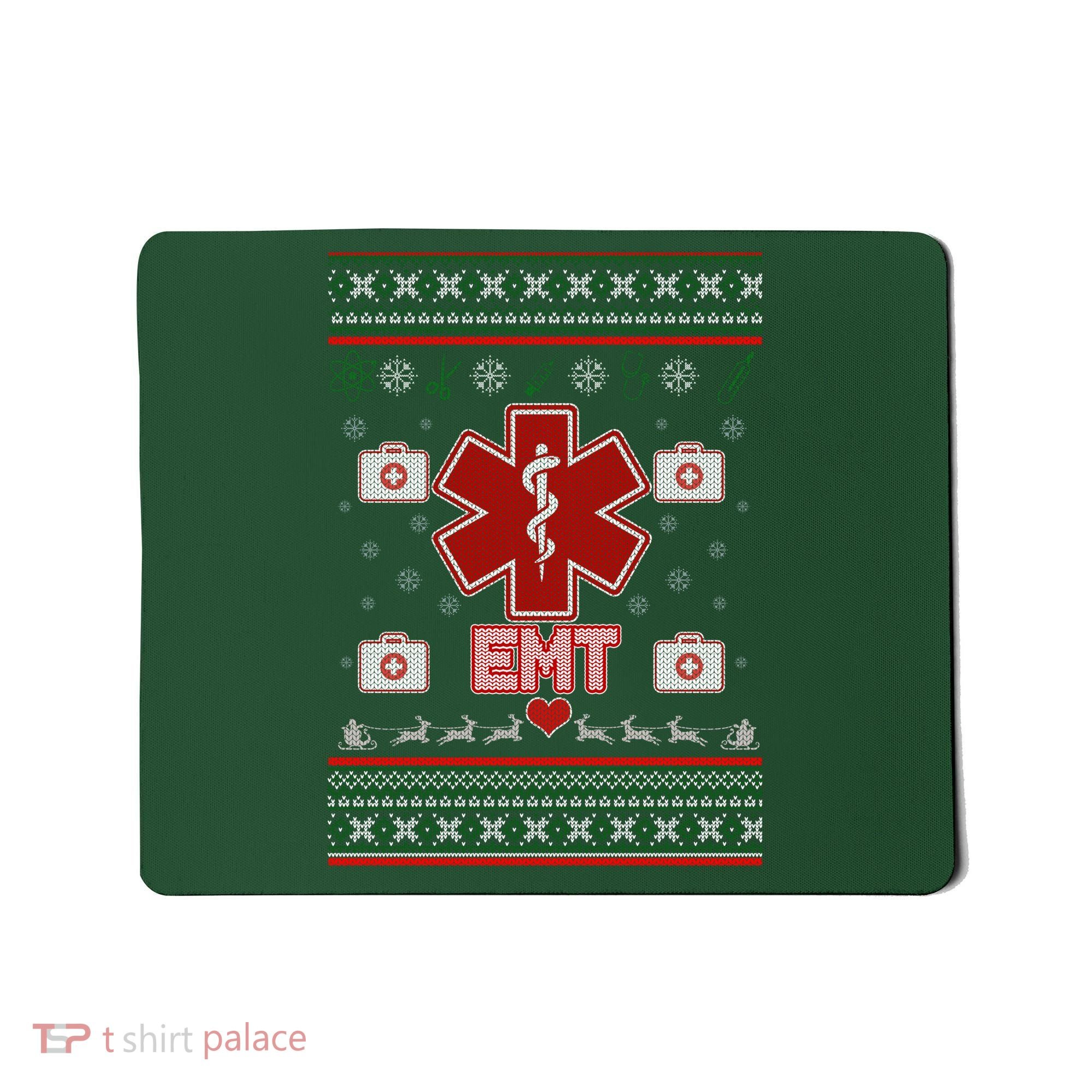 EMT Medic Ugly Christmas Sweater Mousepad