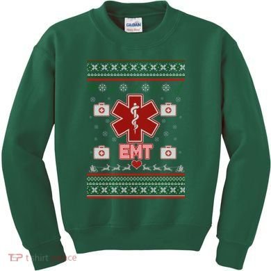 EMT Medic Ugly Christmas Sweater Kids Sweatshirt
