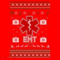 EMT Medic Ugly Christmas Sweater Santa Hat thumb 1
