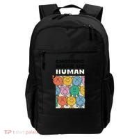 Emotions Make Us Human Retro Mental Health Positive Quote Backpack thumb 0