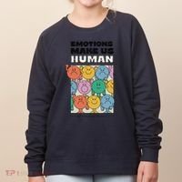 Emotions Make Us Human Retro Mental Health Positive Quote Women's Sweatshirt thumb 0