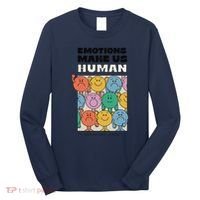 Emotions Make Us Human Retro Mental Health Positive Quote Long Sleeve Shirt thumb 0