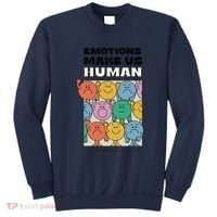 Emotions Make Us Human Retro Mental Health Positive Quote Sweatshirt thumb 0