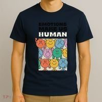 Emotions Make Us Human Retro Mental Health Positive Quote T-Shirt thumb 3