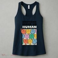 Emotions Make Us Human Retro Mental Health Positive Quote Women's Tank Top thumb 3