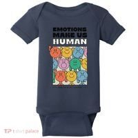 Emotions Make Us Human Retro Mental Health Positive Quote Baby Bodysuit thumb 0