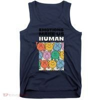Emotions Make Us Human Retro Mental Health Positive Quote Tank Top thumb 0