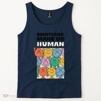 Emotions Make Us Human Retro Mental Health Positive Quote Tank Top thumb 2