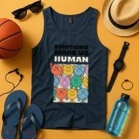Emotions Make Us Human Retro Mental Health Positive Quote Tank Top thumb 4