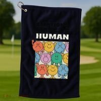 Emotions Make Us Human Retro Mental Health Positive Quote Golf Towel thumb 1