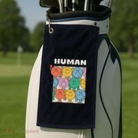 Emotions Make Us Human Retro Mental Health Positive Quote Golf Towel thumb 2