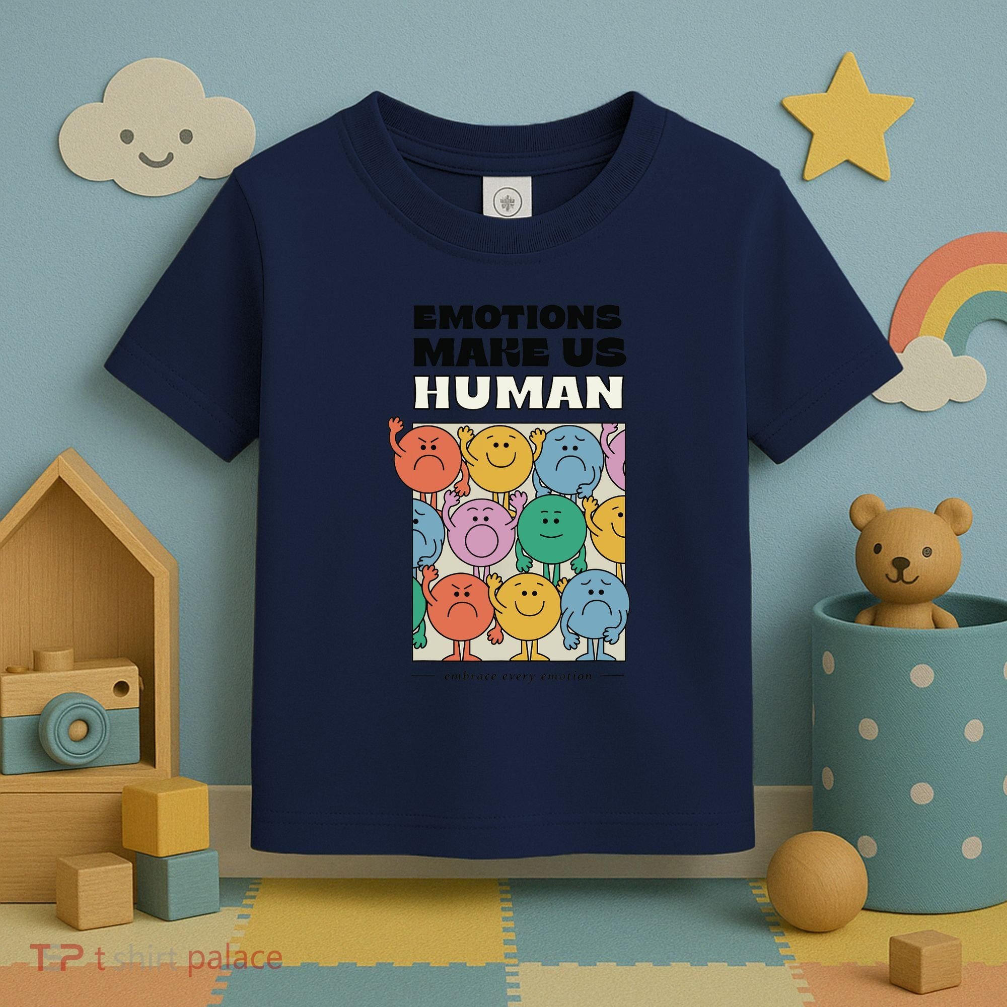 Emotions Make Us Human Retro Mental Health Positive Quote Toddler T-Shirt