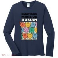 Emotions Make Us Human Retro Mental Health Positive Quote Women's Long Sleeve Shirt thumb 0