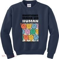 Emotions Make Us Human Retro Mental Health Positive Quote Kids Sweatshirt thumb 0