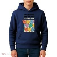 Emotions Make Us Human Retro Mental Health Positive Quote Kids Hoodie thumb 4