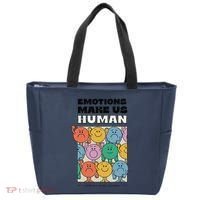 Emotions Make Us Human Retro Mental Health Positive Quote Tote Bag thumb 0