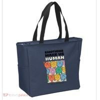 Emotions Make Us Human Retro Mental Health Positive Quote Tote Bag thumb 2