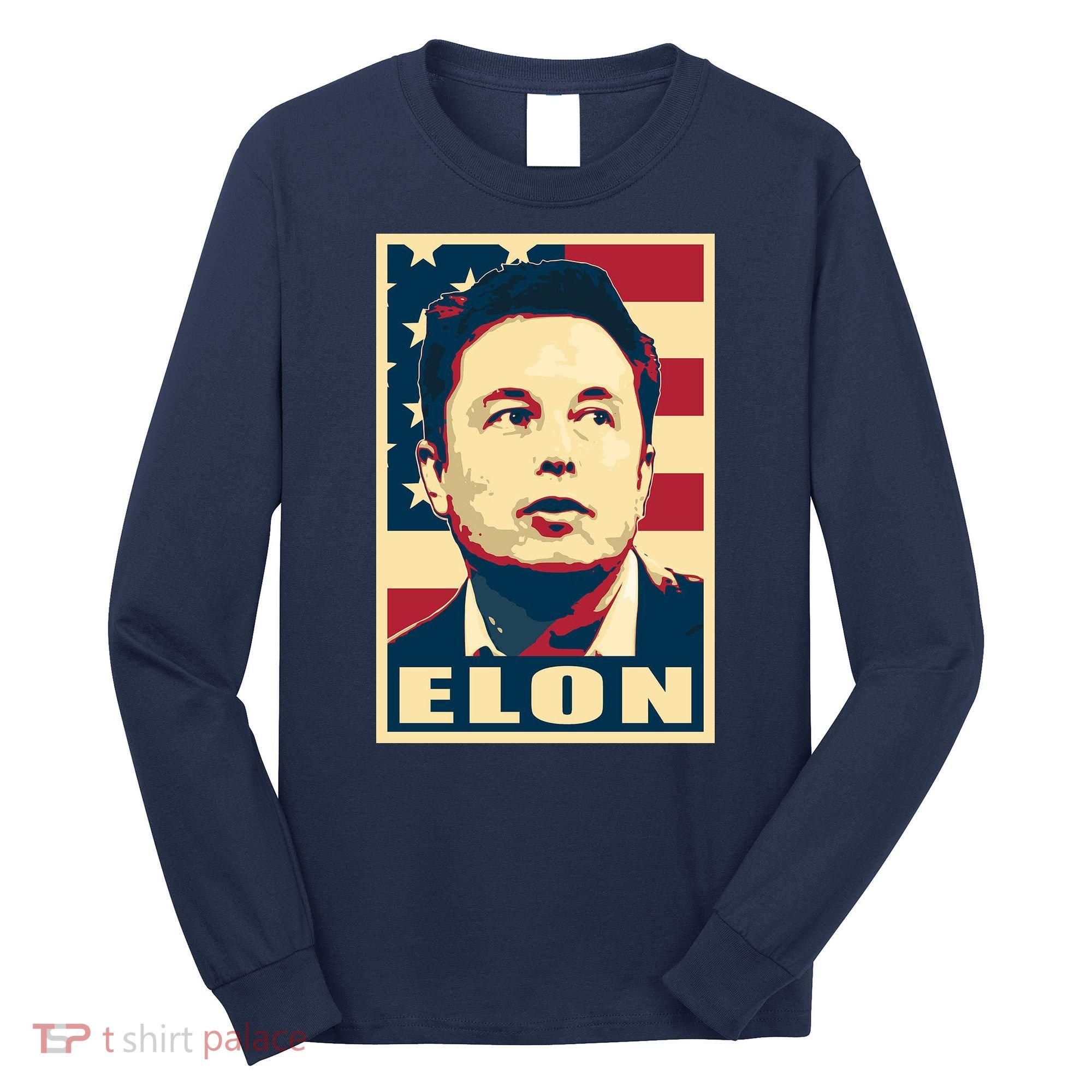 Elon Musk USA Retro Long Sleeve Shirt