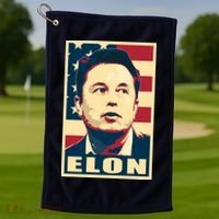 Elon Musk USA Retro Golf Towel thumb 1
