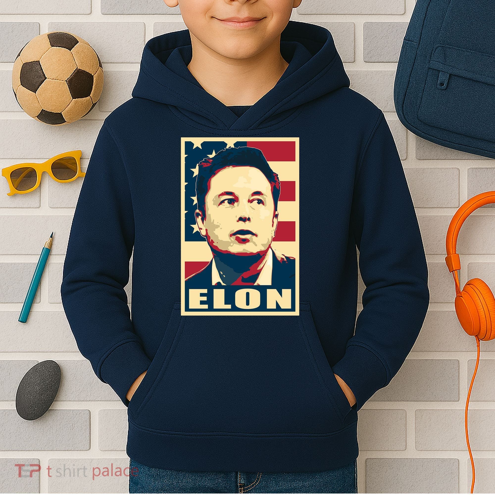 Elon Musk USA Retro Kids Hoodie