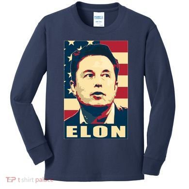 Elon Musk USA Retro Kids Long Sleeve Shirt