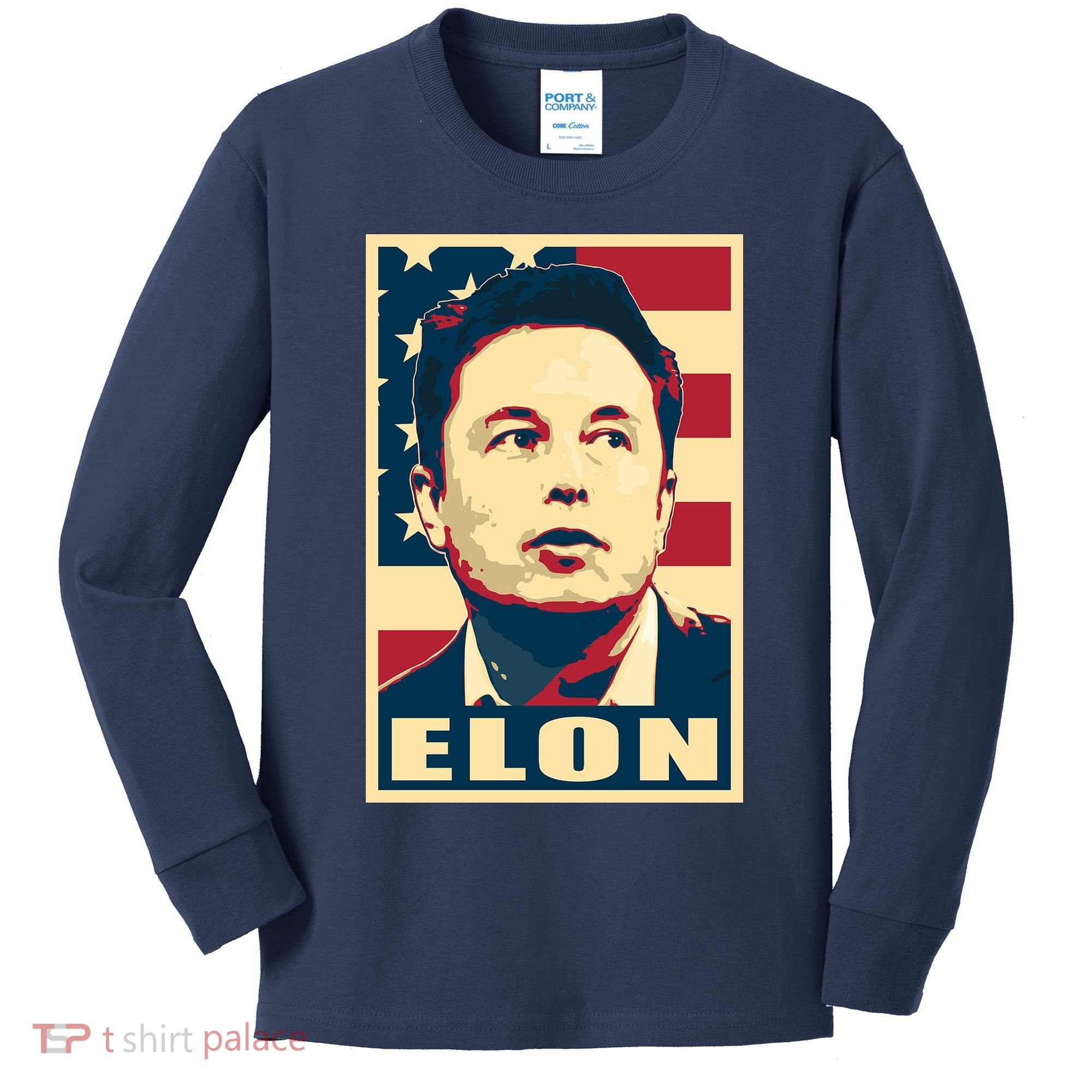 Elon Musk USA Retro Kids Long Sleeve Shirt