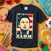 Elon Musk USA Retro Kids T-Shirt thumb 3
