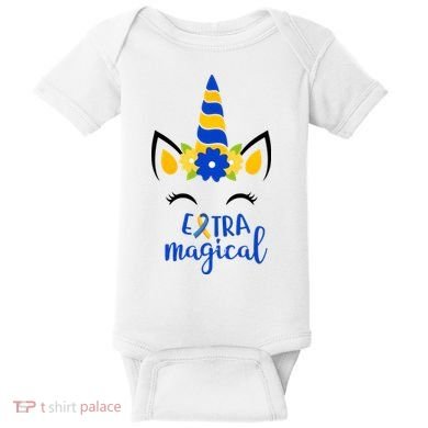 Extra Magical Unicorn Autism Awareness Baby Bodysuit
