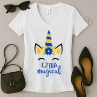Extra Magical Unicorn Autism Awareness Women's V-Neck T-Shirt thumb 2