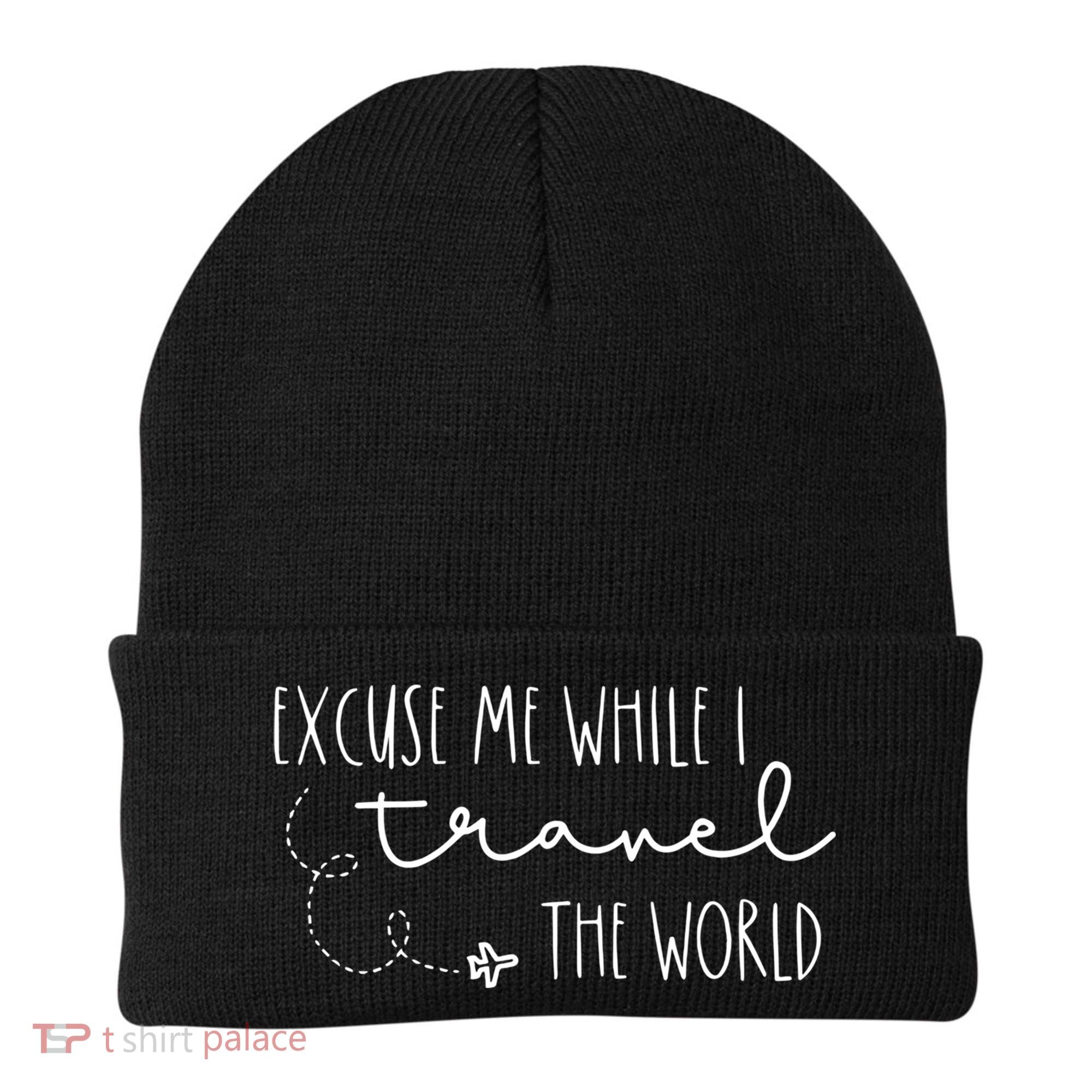 Excuse Me While I Travel The World! Funny Christmas Costume Meaningful Gift Beanie