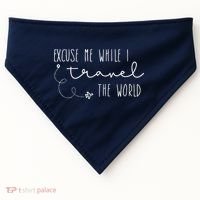 Excuse Me While I Travel The World USA-Made Doggie Bandana thumb 0