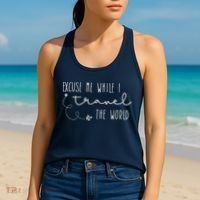 Excuse Me While I Travel The World Women's Tank Top thumb 2