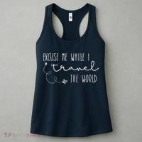 Excuse Me While I Travel The World Women's Tank Top thumb 3