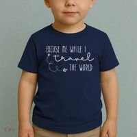 Excuse Me While I Travel The World Toddler T-Shirt thumb 2