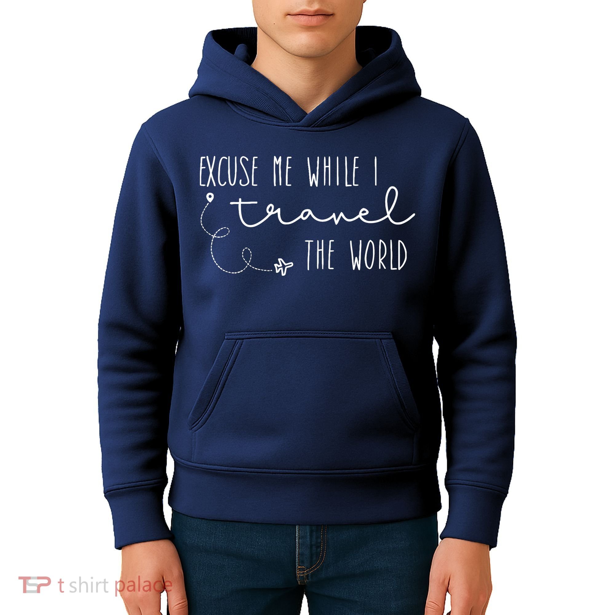 Excuse Me While I Travel The World Kids Hoodie