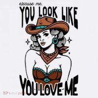 Excuse Me You Look Like Your Love Me Cowgirl Western Women's Hoodie thumb 2