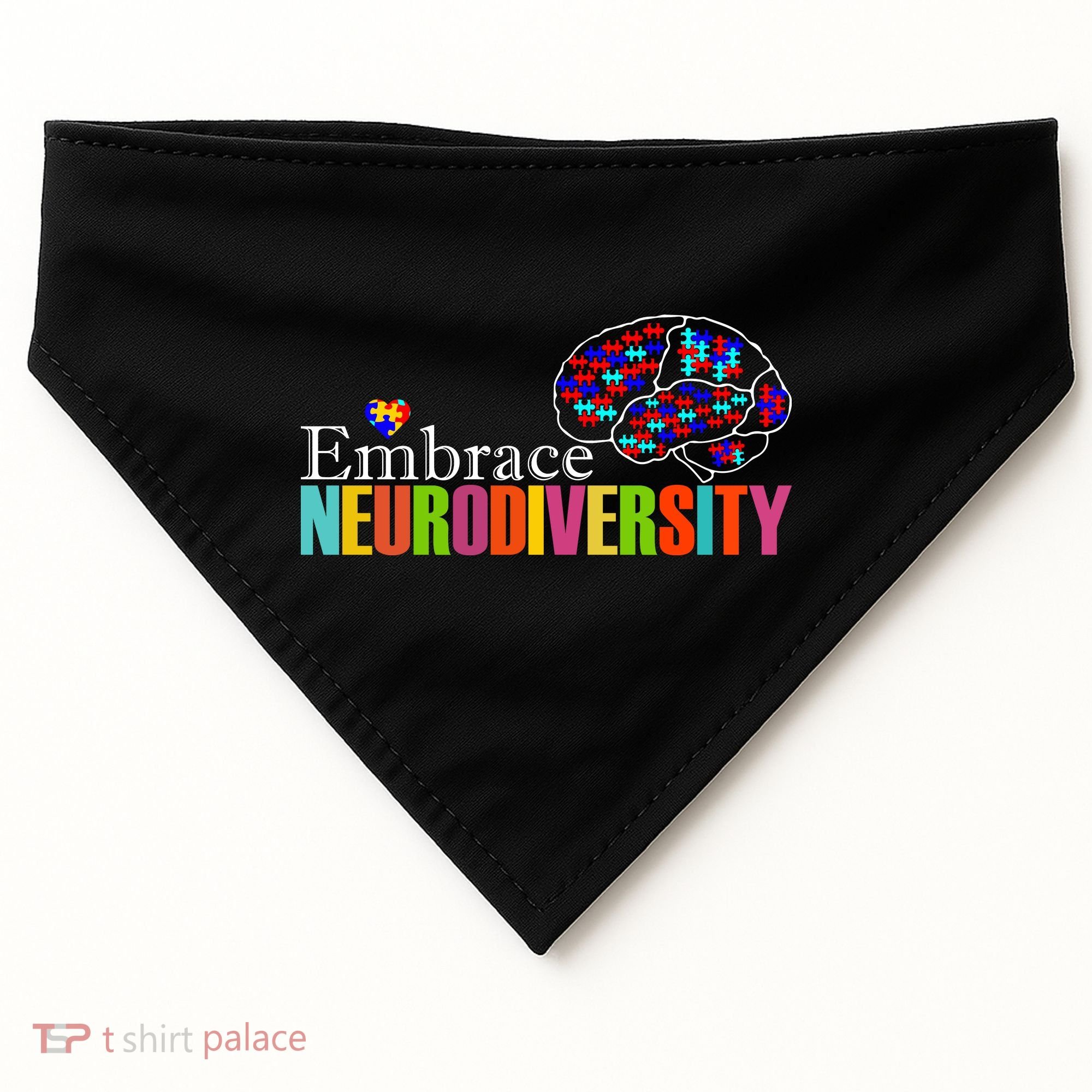 Embrace Neurodiversity Autism Awareness Month USA-Made Doggie Bandana