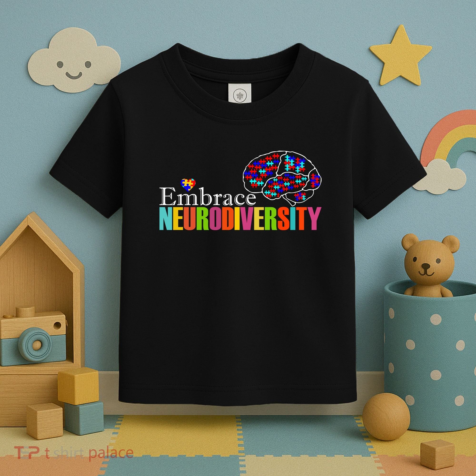 Embrace Neurodiversity Autism Awareness Month Toddler T-Shirt
