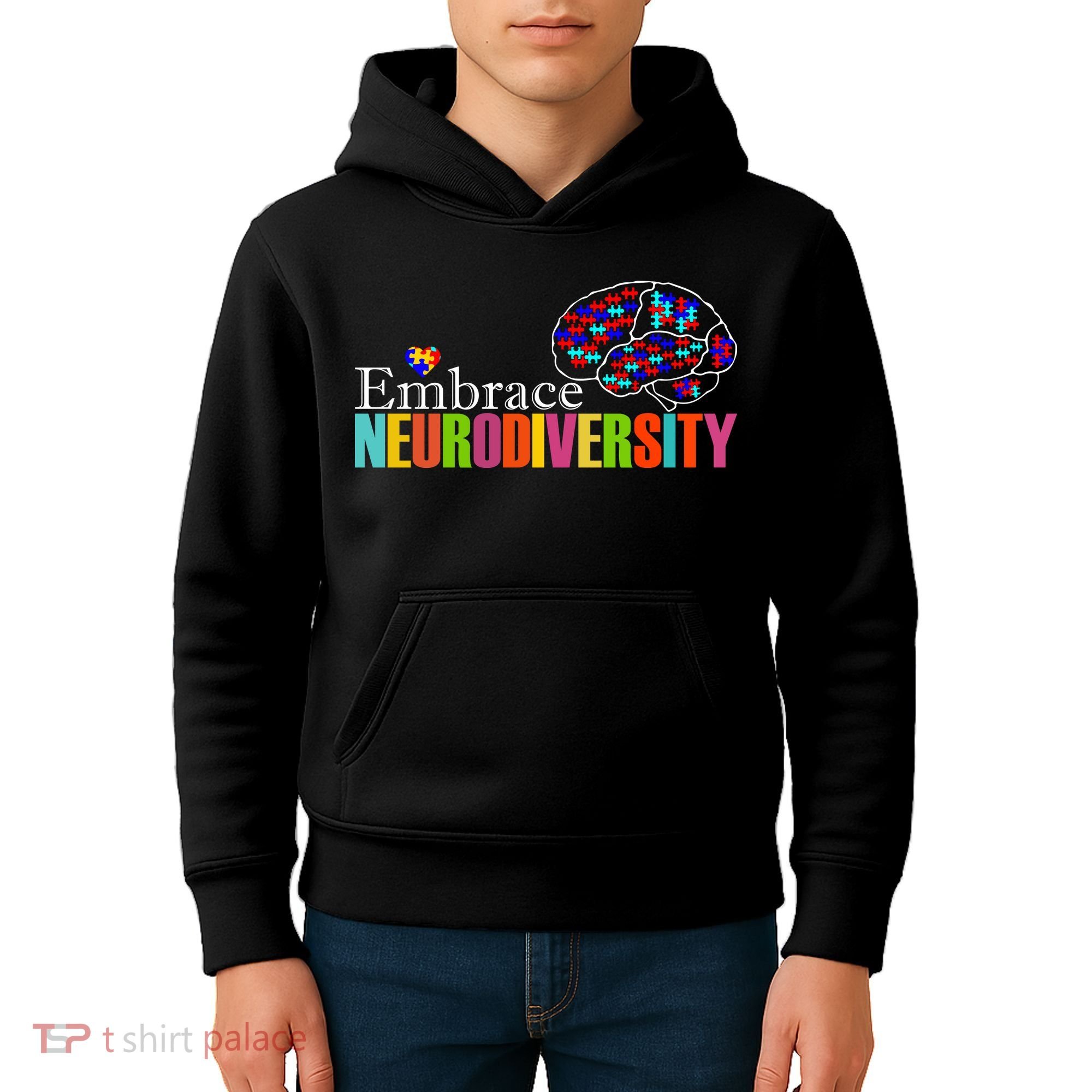 Embrace Neurodiversity Autism Awareness Month Kids Hoodie