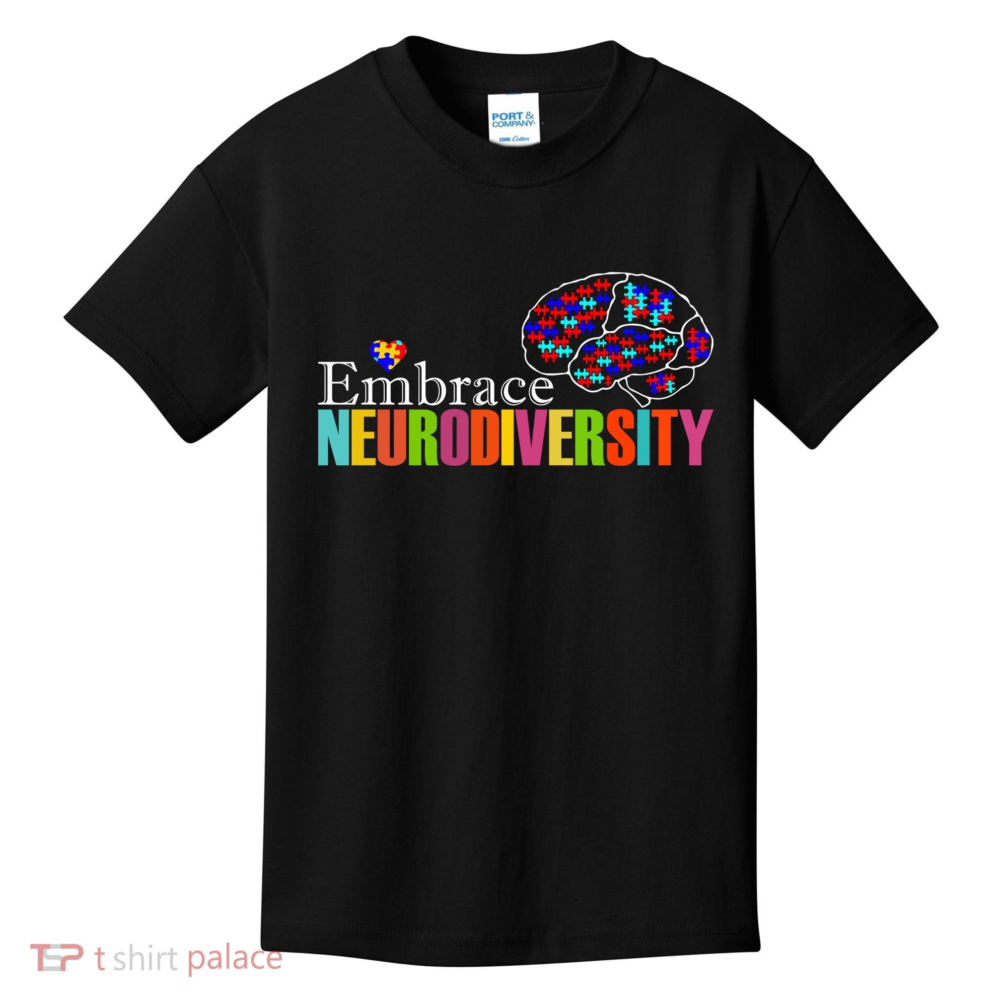 Embrace Neurodiversity Autism Awareness Month Kids T-Shirt