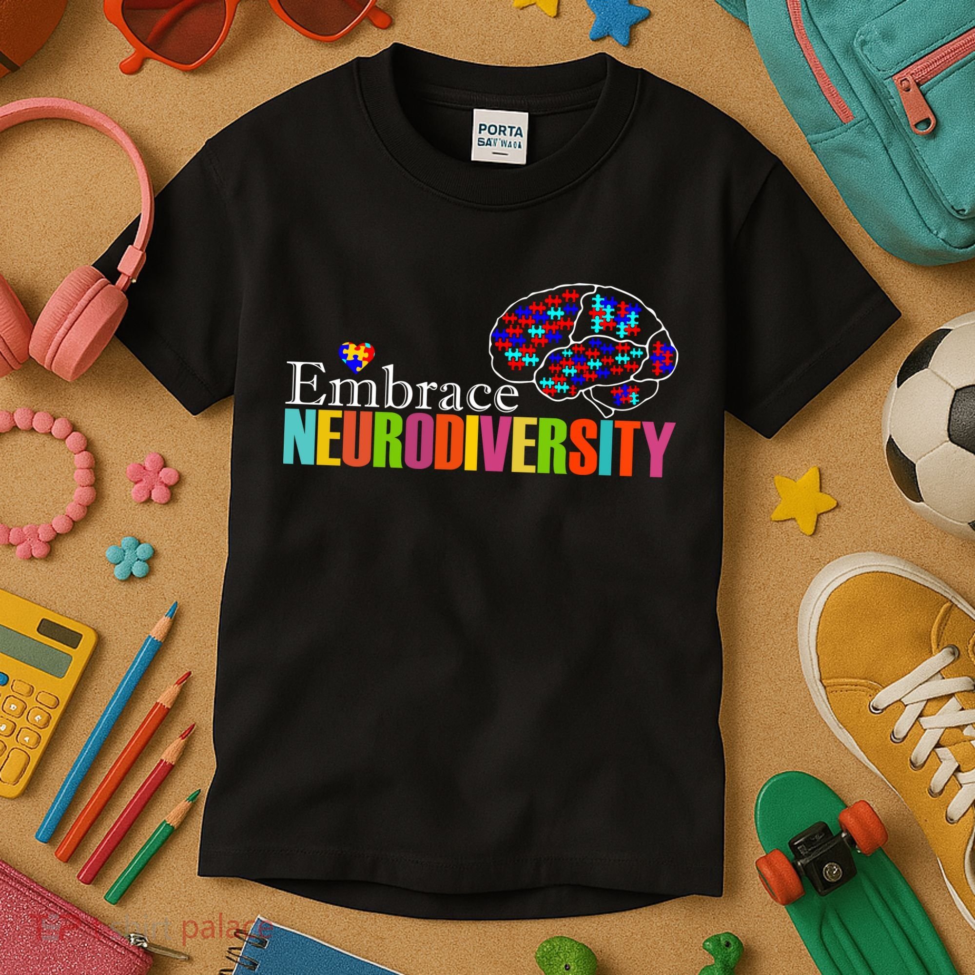 Embrace Neurodiversity Autism Awareness Month Kids T-Shirt