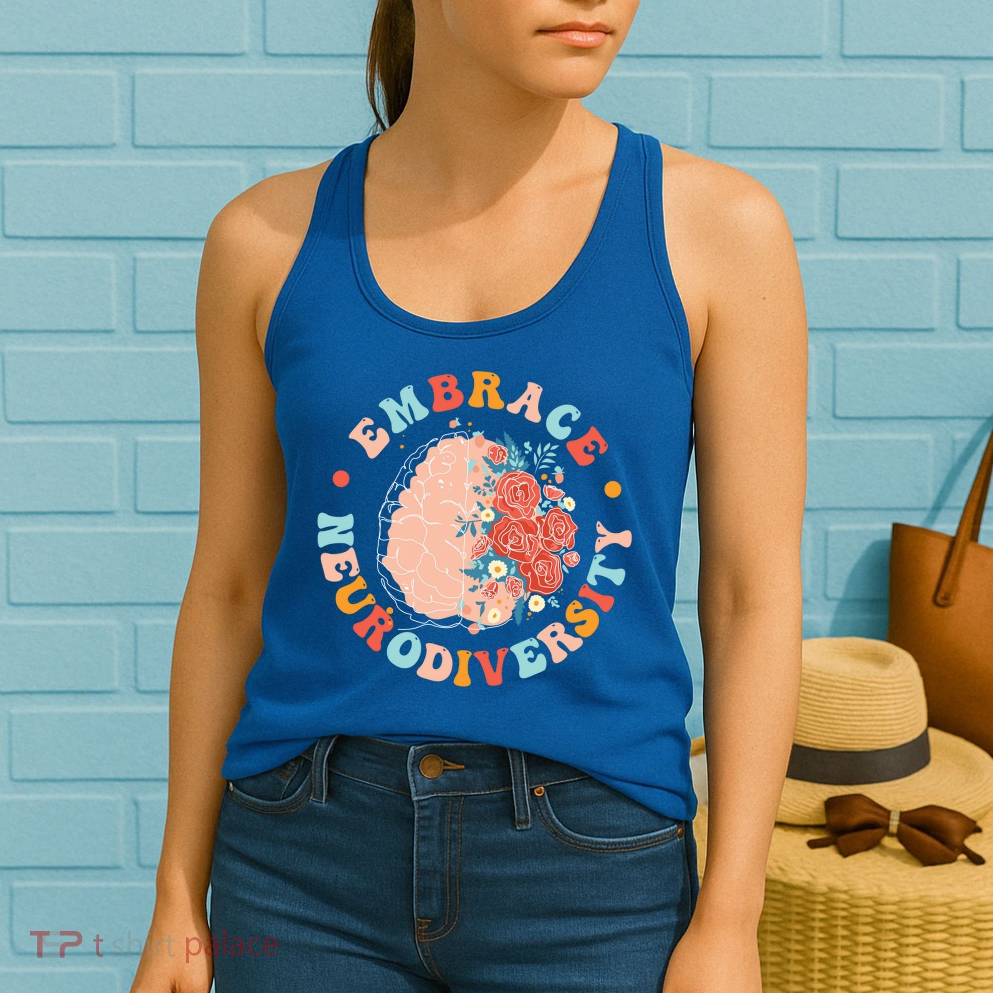 Embrace Neurodiversity Autism Awareness Neurodivergent Gift Women's Tank Top