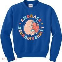 Embrace Neurodiversity Autism Awareness Neurodivergent Gift Kids Sweatshirt thumb 0