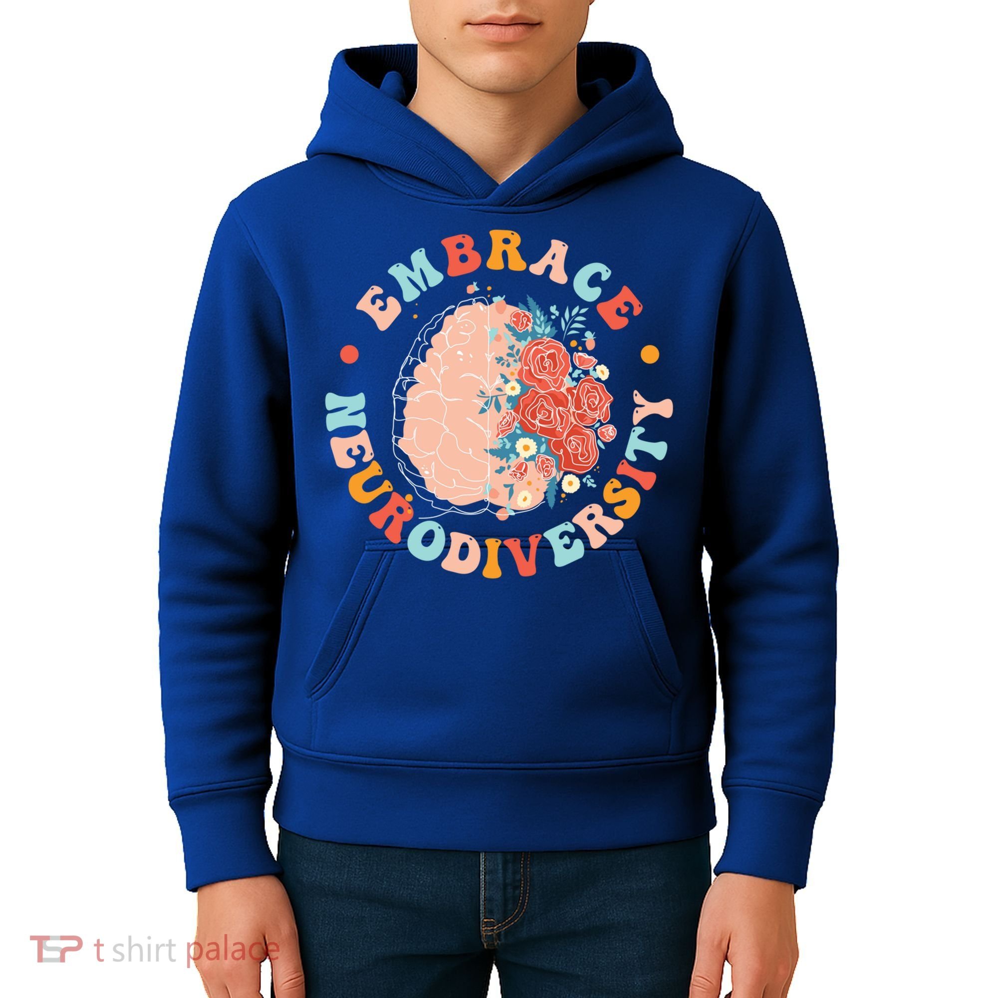 Embrace Neurodiversity Autism Awareness Neurodivergent Gift Kids Hoodie