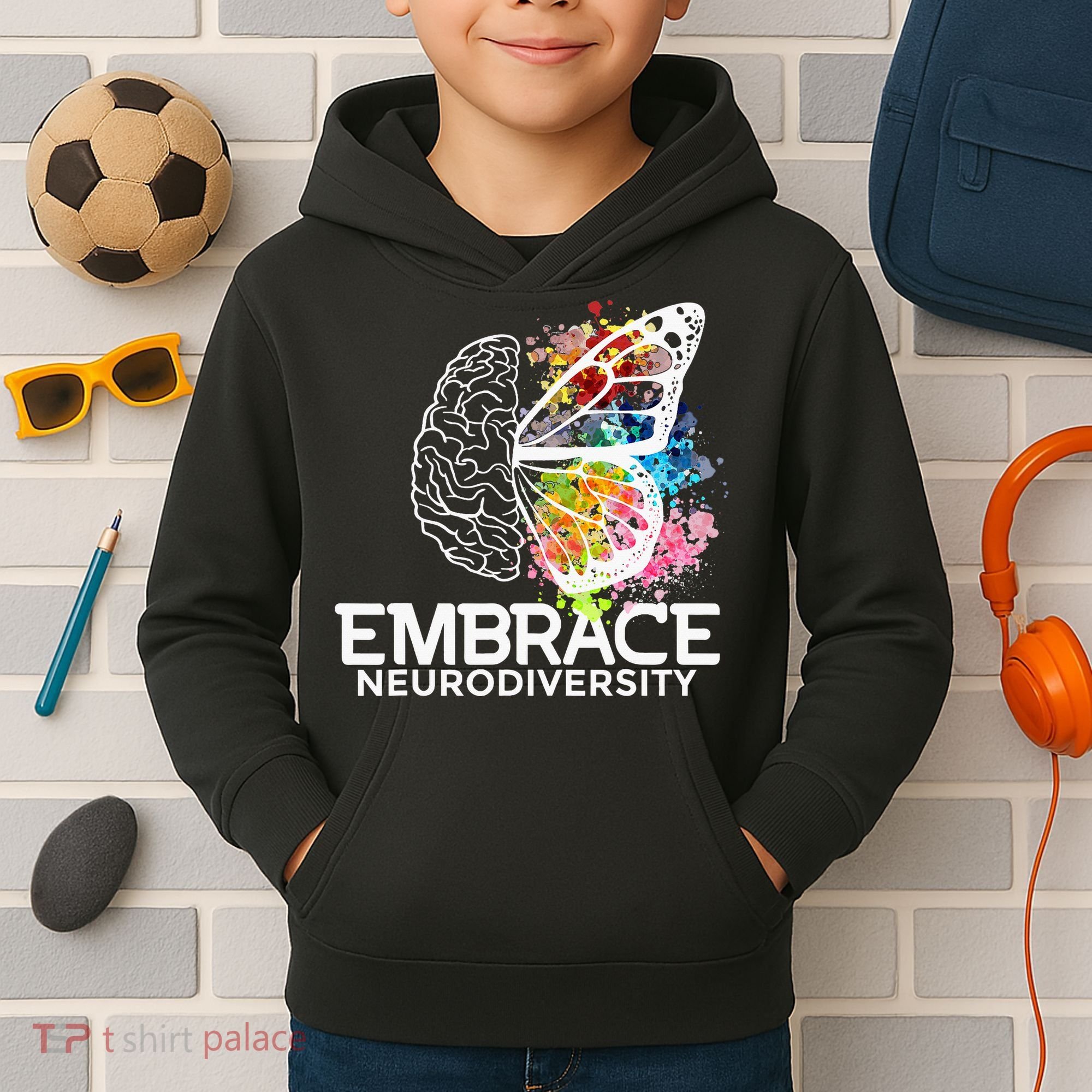 Embrace Neurodiversity Adhd Awareness Kids Hoodie