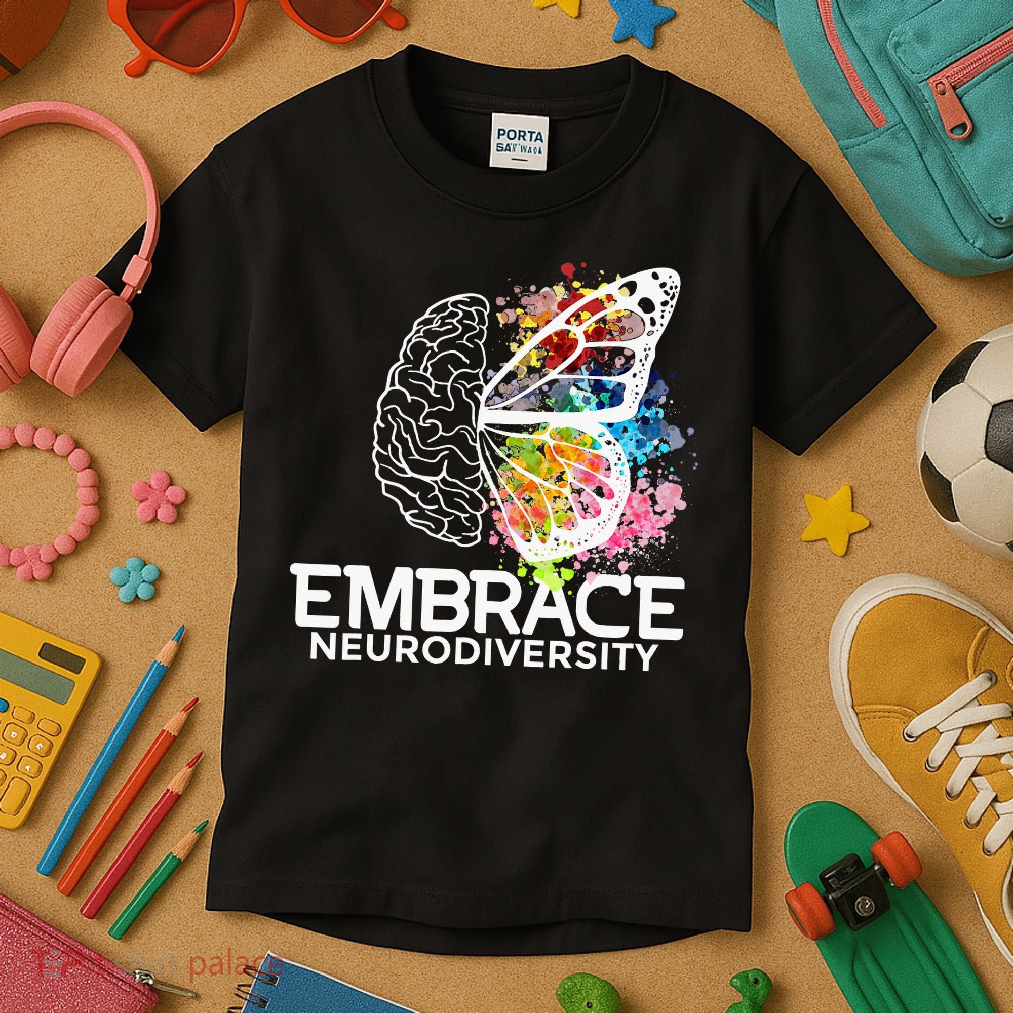 Embrace Neurodiversity Adhd Awareness Kids T-Shirt