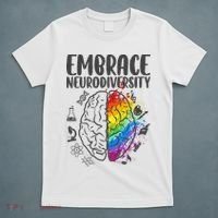 Embrace Neurodiversity Autism Awareness Colorful Brain T-Shirt thumb 5